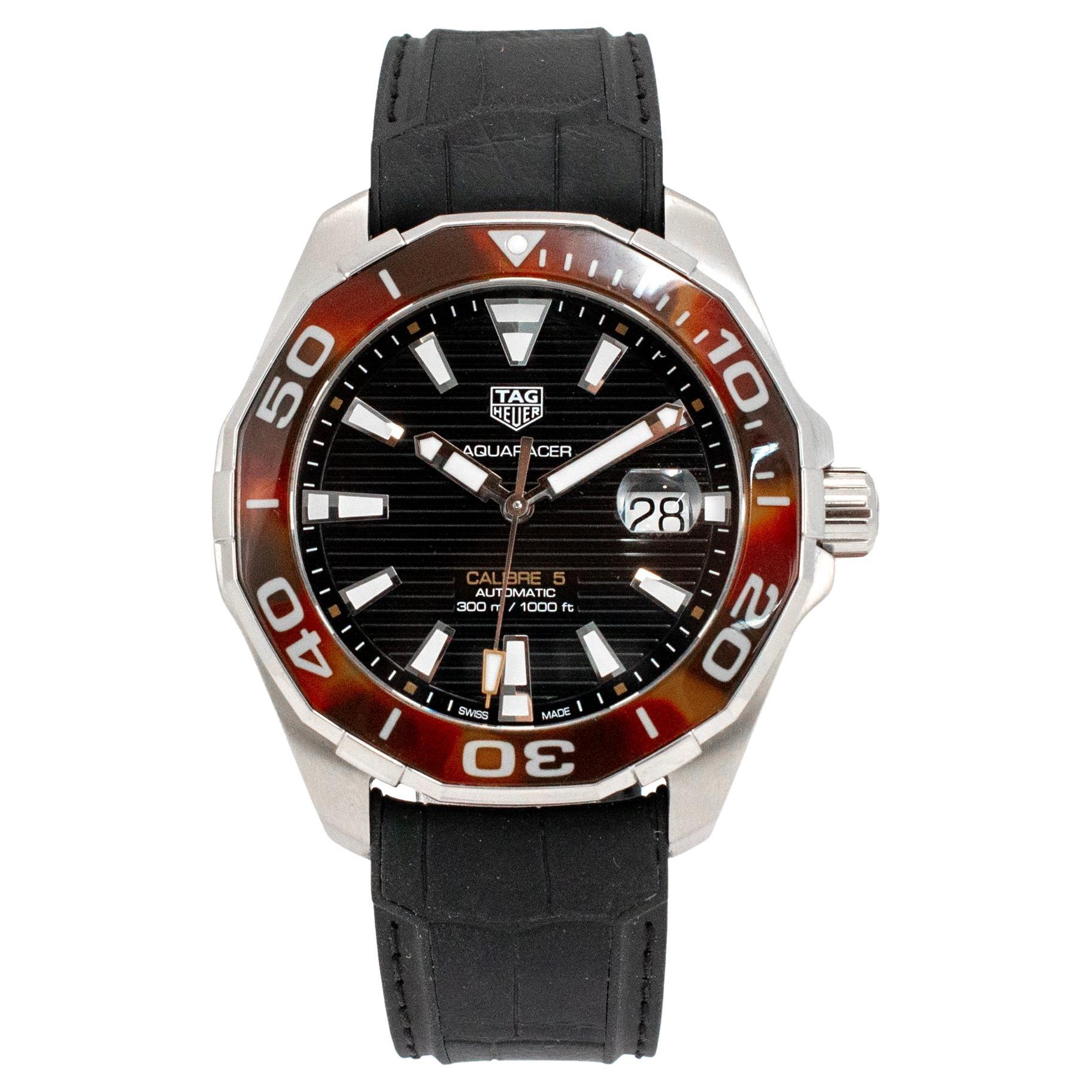 2021 TAG Heuer Aquaracer 43MM way201n.ft6177 Schildpatt Schwarz Stahl Uhr