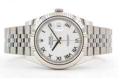 2021 UNWORN Rolex Datejust 41 Stainless Steel Jubilee White Roman 126334 B&P