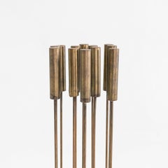 2021 Val Bertoia Sonambient Drahtskulptur mit 12 Messingstäben 9x12x48 Zoll