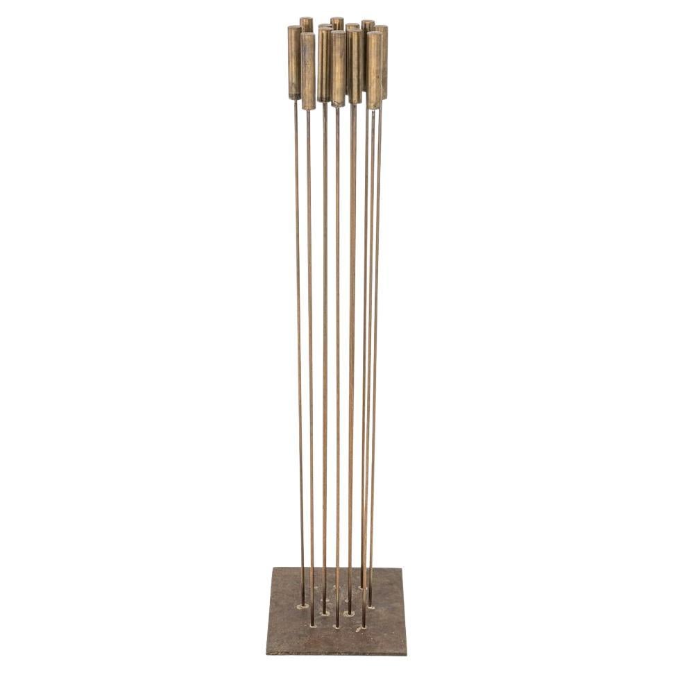 2021 Val Bertoia Sonambient Wire Sculpture with 12 Brass Rods 9x12x48 Inches