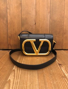 2021 VALENTINO Garavani Brown Leather Small Supervee Crossbody Bag