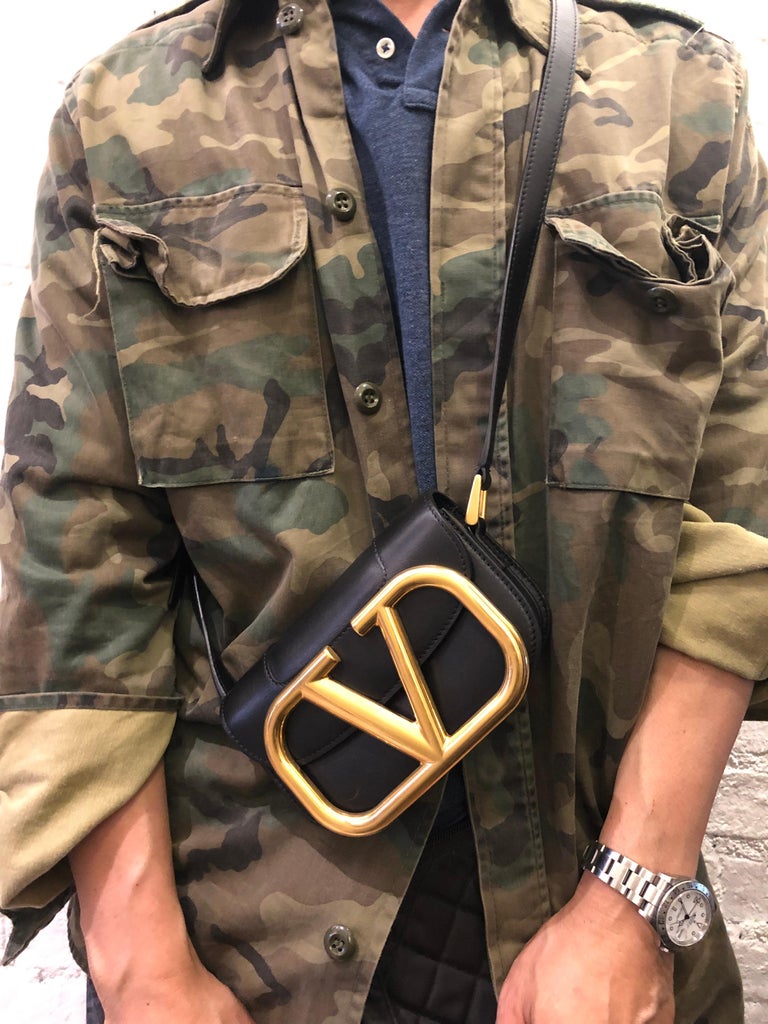 2021 VALENTINO Garavani Brown Leather Small Supervee Crossbody Bag at