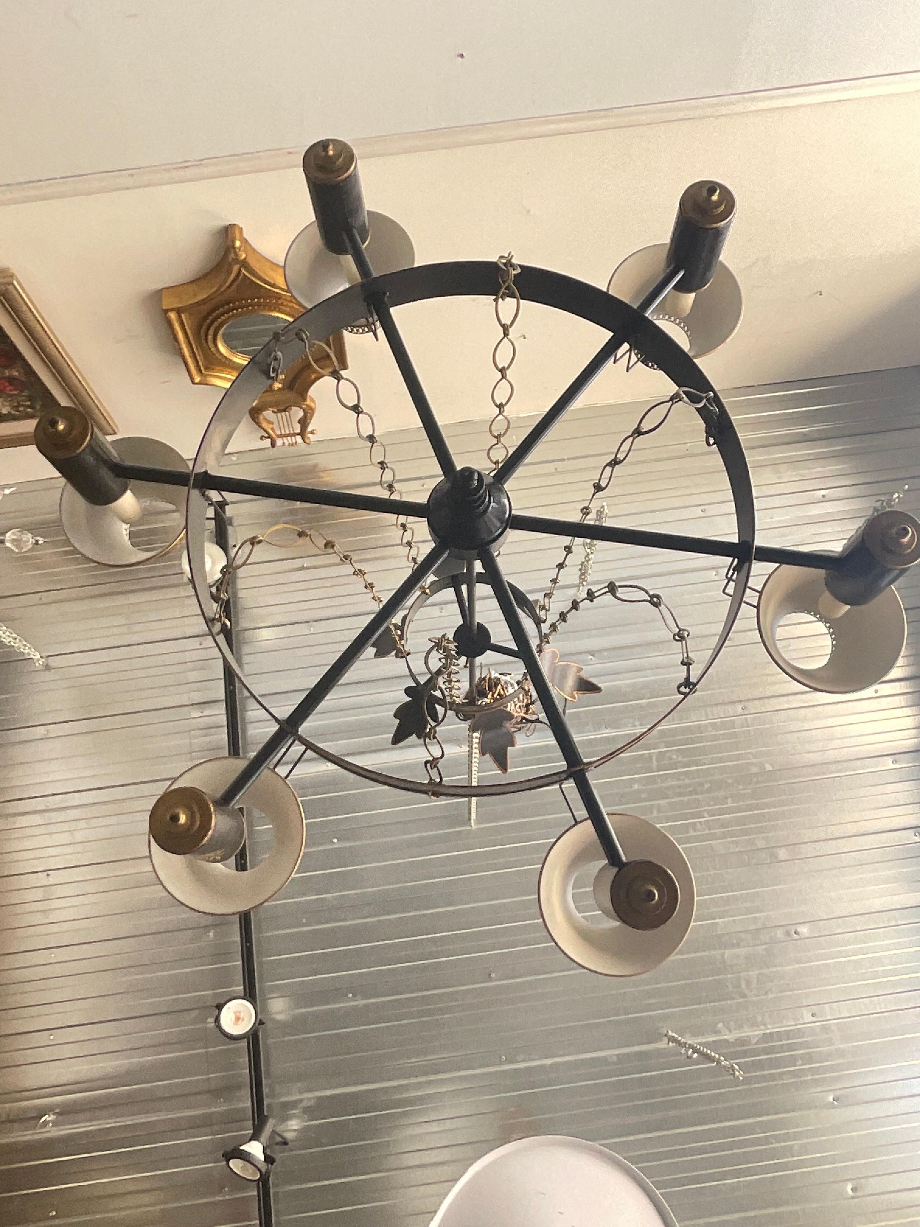 2021 Vaughn Tole Black And Gold Empire Chandelier For Sale 2