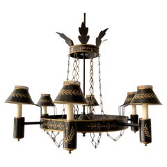 2021 Vaughn Tole Black And Gold Empire Chandelier