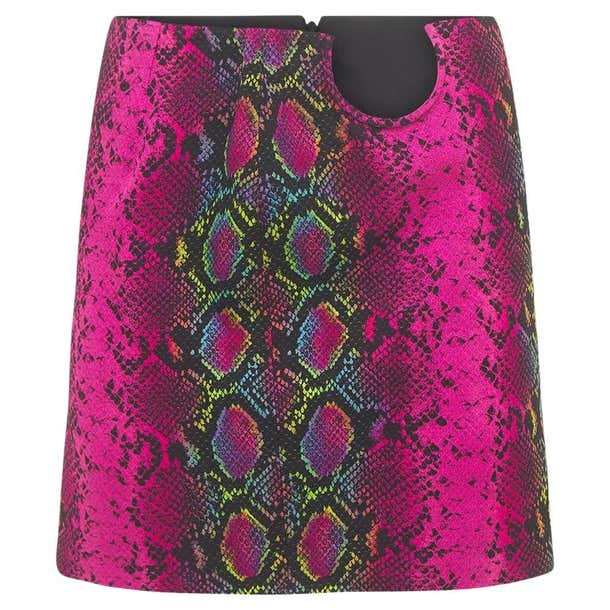 Python Mini Skirt 2021 VERSACE PYTHON Print VISCOSE CADY MINI SKIRT SZ 38 For Sale at 1stDibs