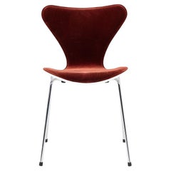 2022 Arne Jacobsen Fritz Hansen Series 7 Side Chair, Burnt Orange Velvet (4x)