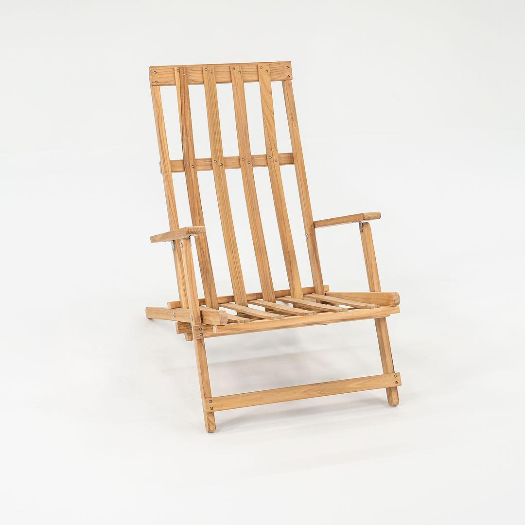 Danois 2022 Borge Hansen pour Carl Hansen BM5568 Chaise longue de terrasse en teck brut en vente
