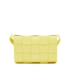 2022 Bottega Veneta Shoulder Bag Cassette Leather Yellow Sherbet