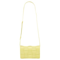 2022 Bottega Veneta Shoulder Bag Cassette Leather Yellow Sherbet