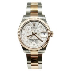Used 2022 Brand New Rolex Midsize 278271 Datejust Floral 18k Rose SS Box Paper