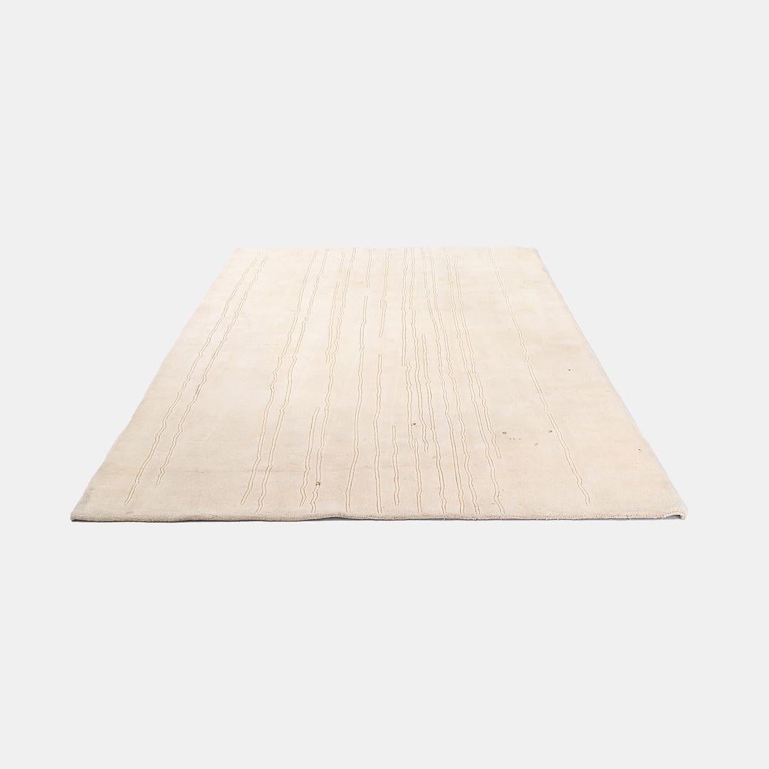 Carl Hansen Weißer Teppich mit weißen Holzlinien von Naja Utzon Popov, 2022 im Angebot 2