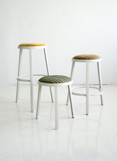 Cast Aluminum Stool (available in three sizes) with customer's own material