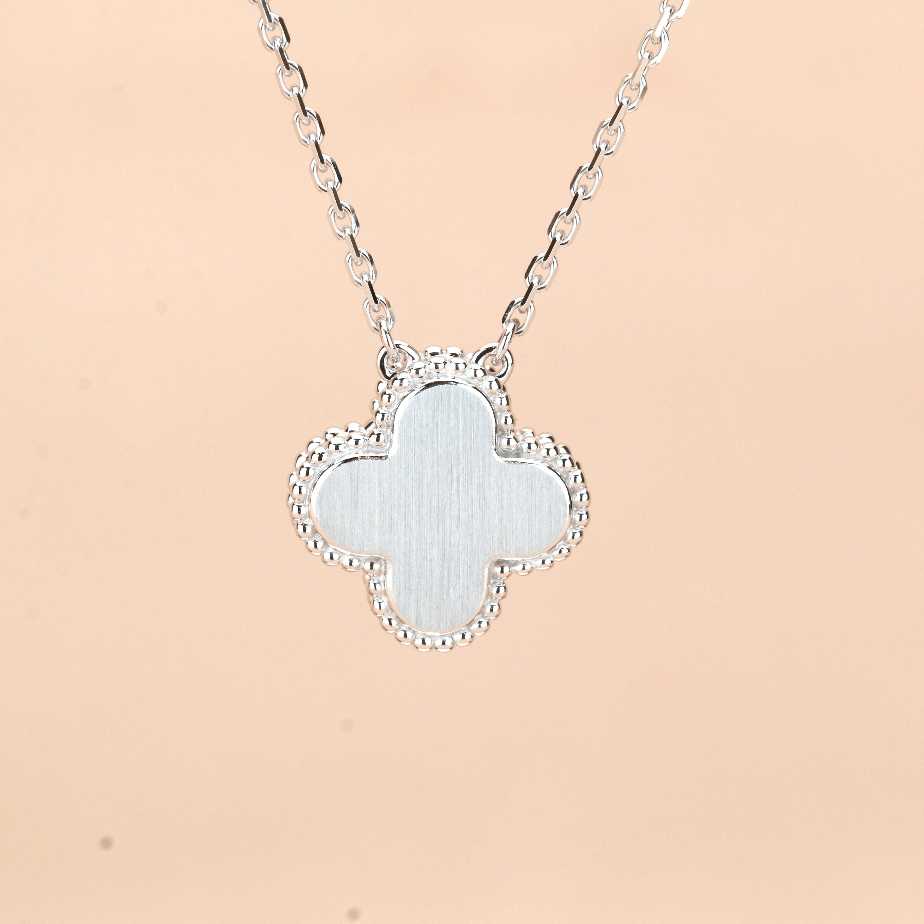 Women's 2022 Celadon Sèvres Porcelain Alhambra Diamond Holiday Pendant Necklace