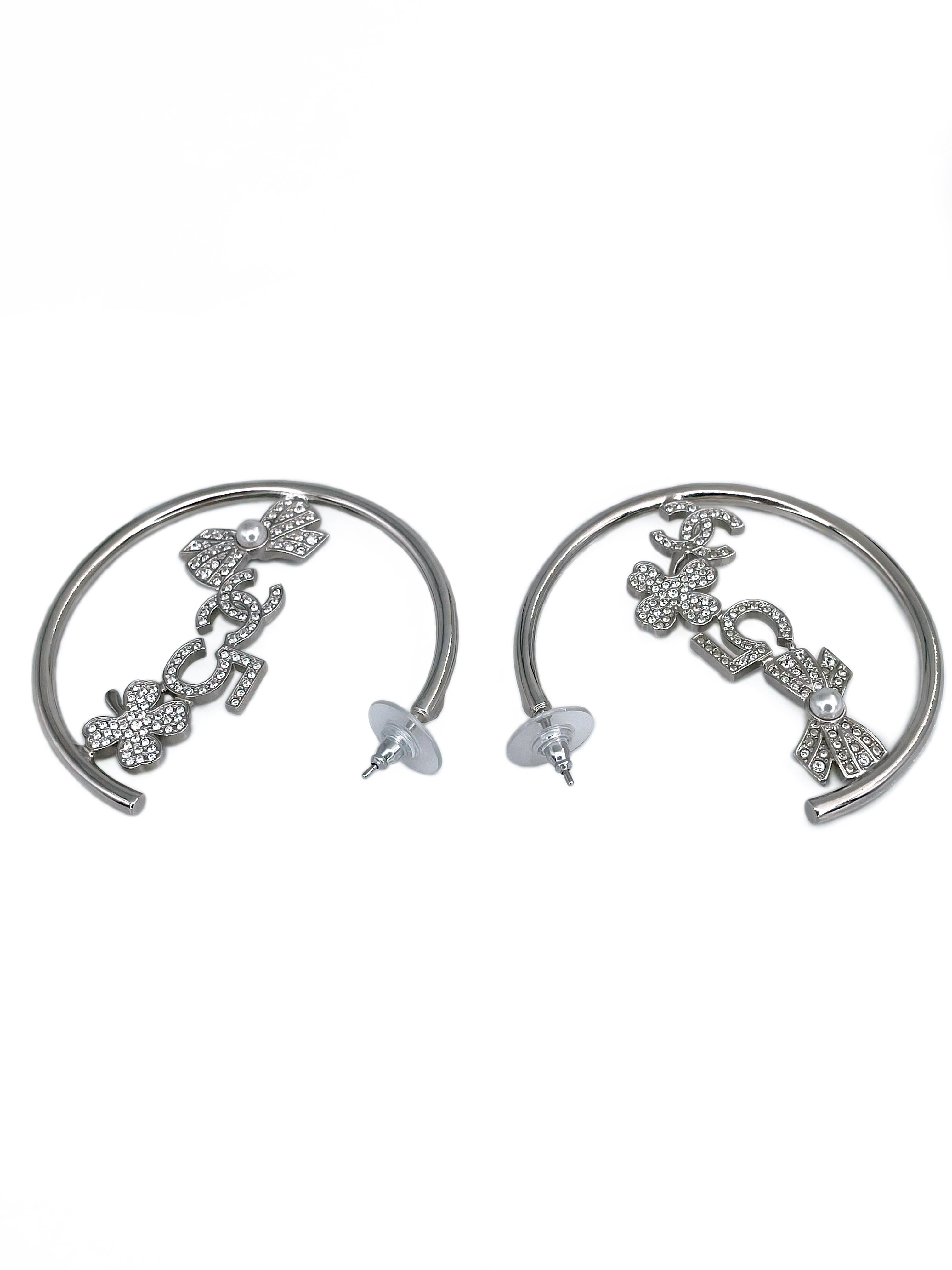 chanel silver hoop earrings