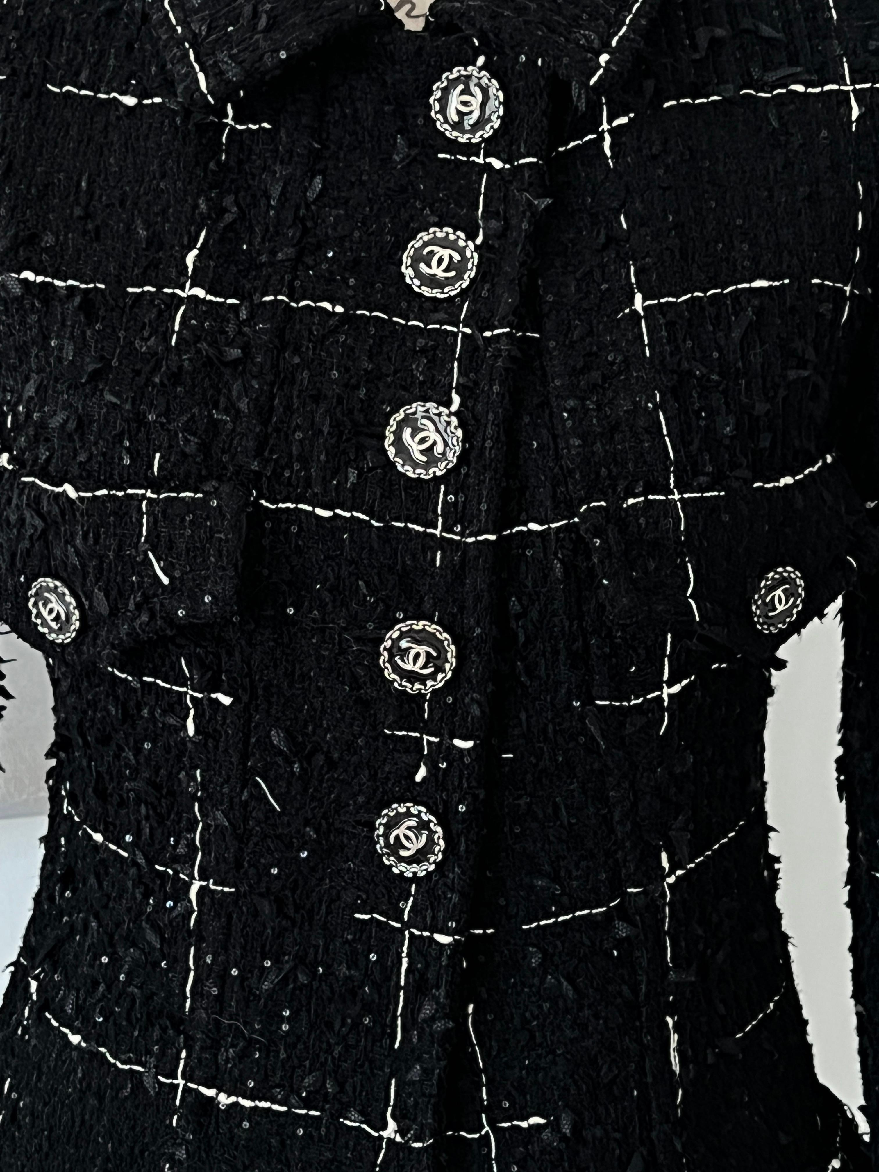 Women's 2022 Chanel Black Lesage Tweed Jacket