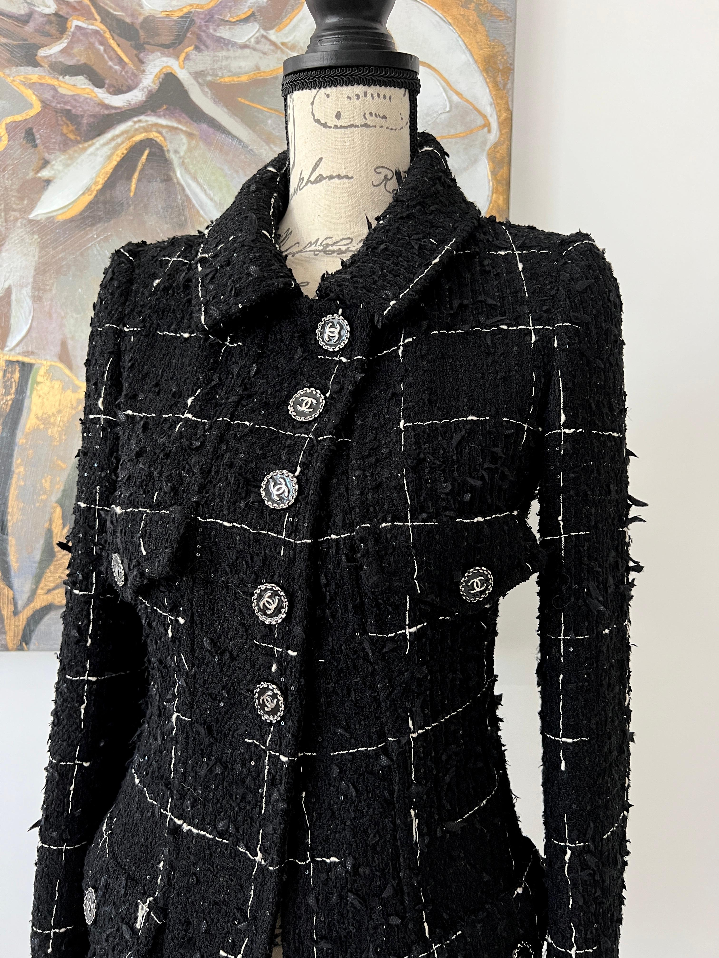 2022 Chanel Black Lesage Tweed Jacket 4