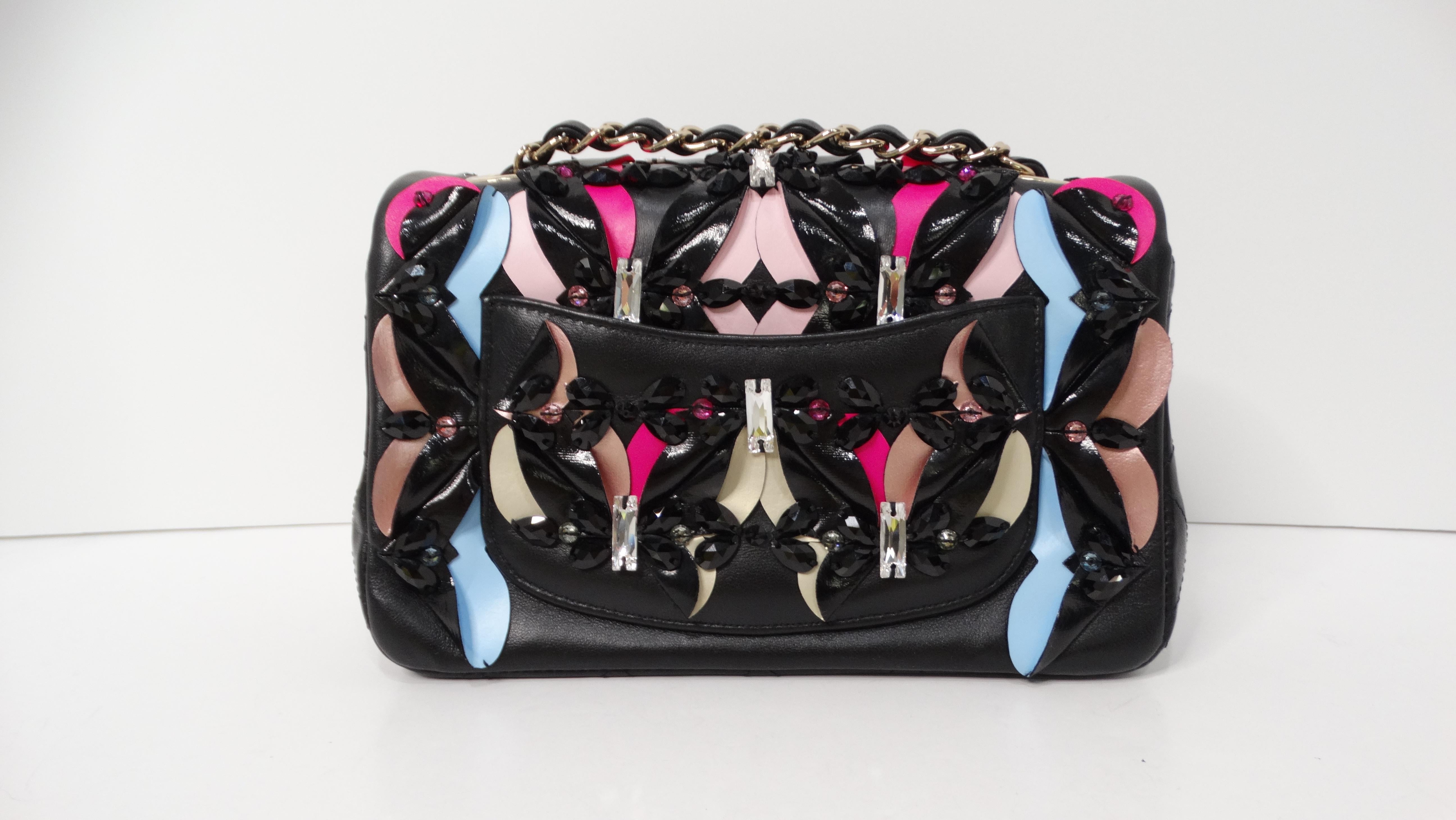 Women's 2022 Chanel Butterfly Sequins Multicolor Lambskin Leather Mini Flap Bag For Sale