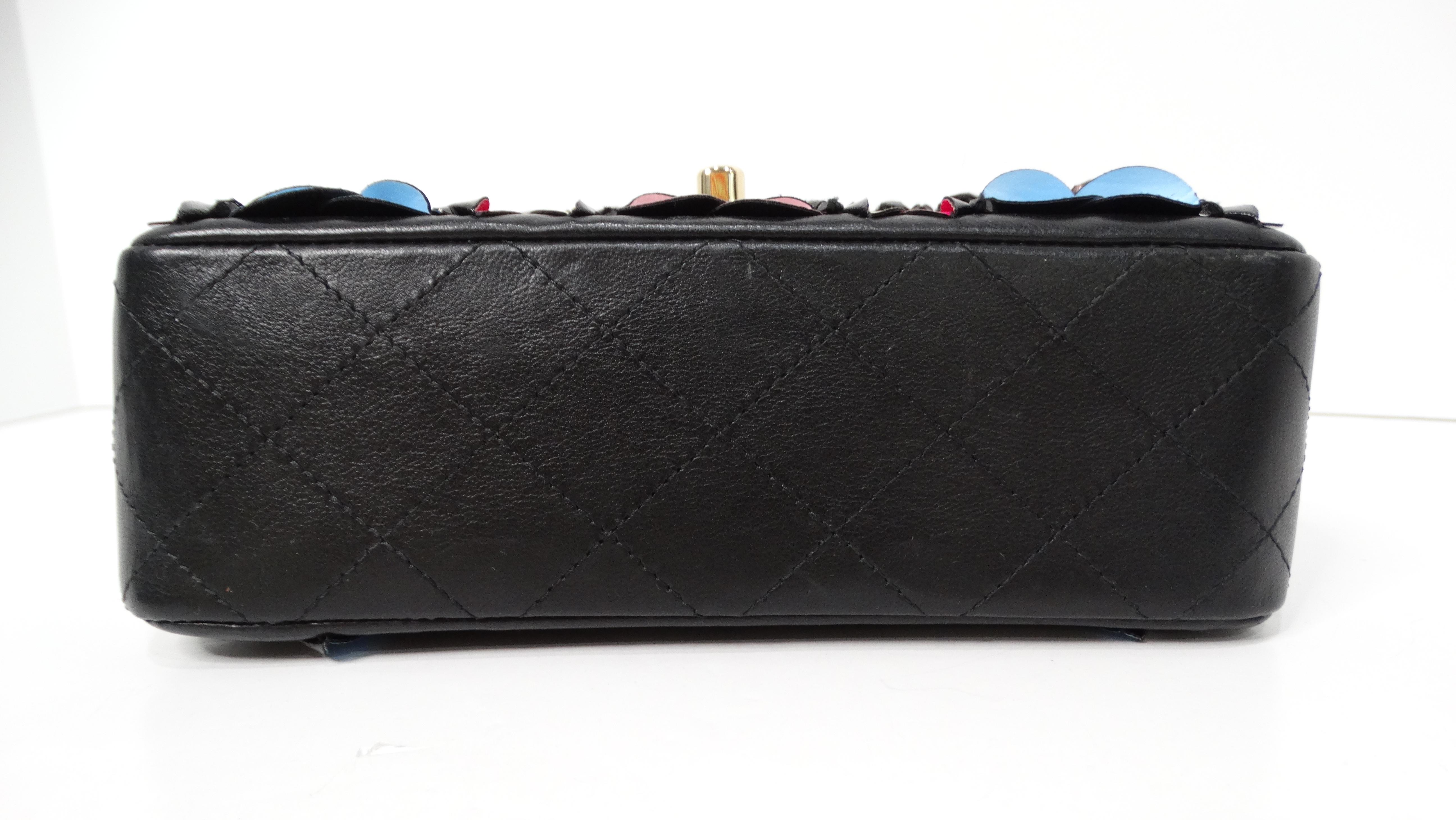 2022 Chanel Butterfly Sequins Multicolor Lambskin Leather Mini Flap Bag For Sale 2