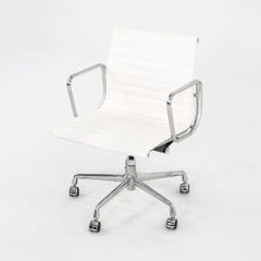 2022 Eames Aluminum Group Management Desk Chair in White Sequel Upholstery
