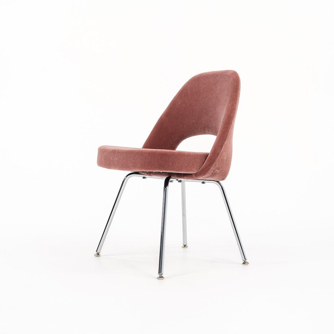 2022 Eero Saarinen for Knoll Armless Side Chair in Pink Mohair 2x Available For Sale 3