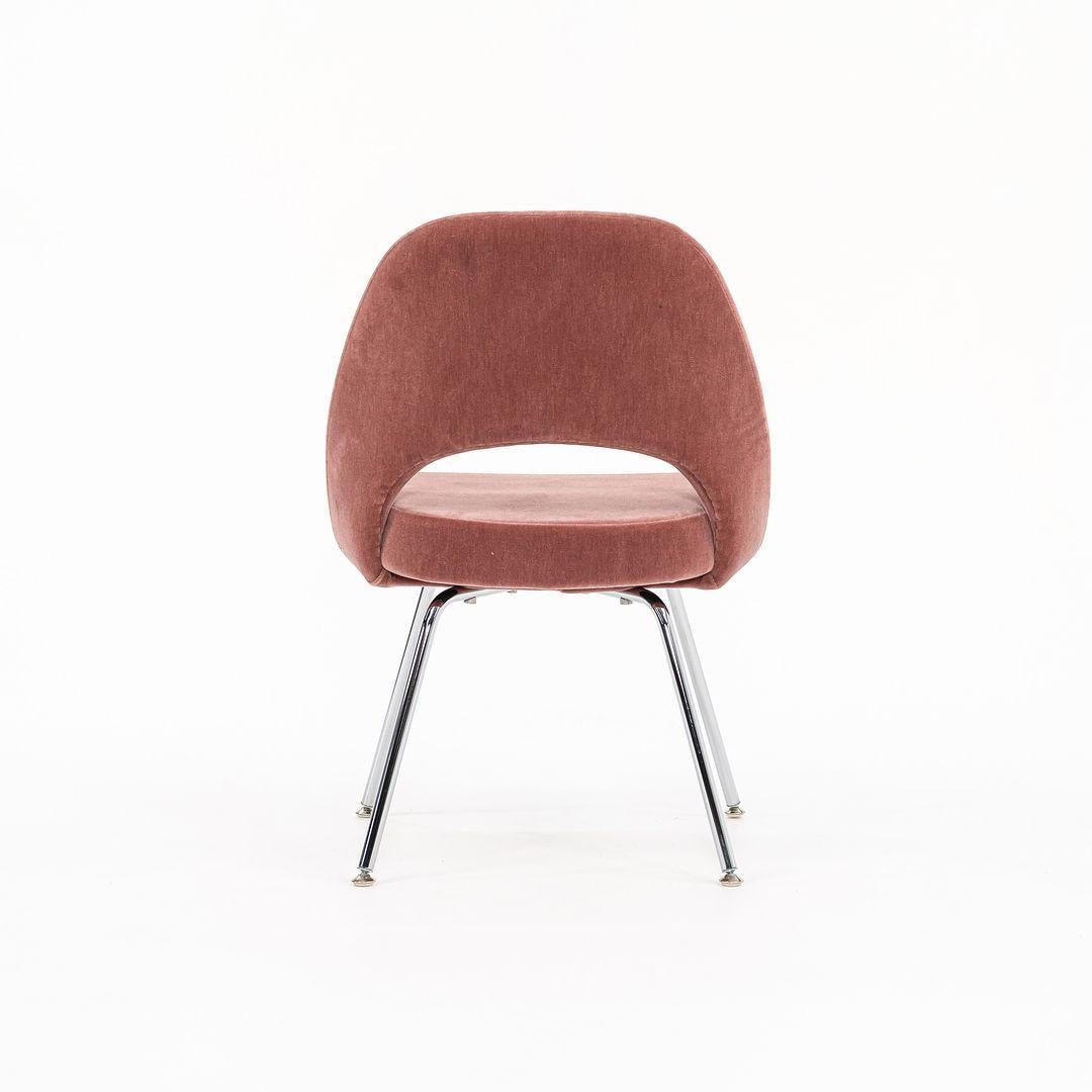 American 2022 Eero Saarinen for Knoll Armless Side Chair in Pink Mohair 2x Available For Sale