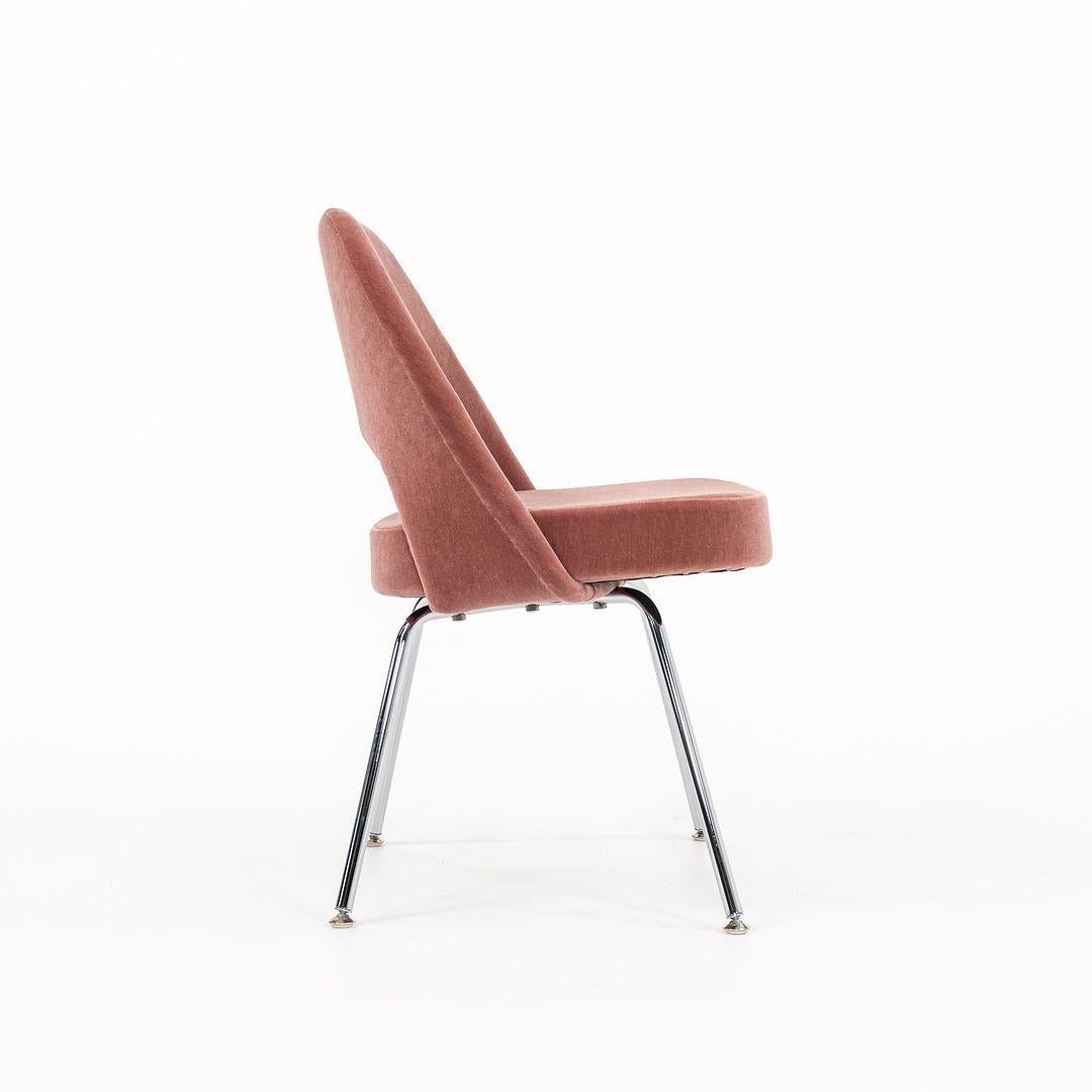 2022 Eero Saarinen for Knoll Armless Side Chair in Pink Mohair 2x Available In Good Condition For Sale In Philadelphia, PA