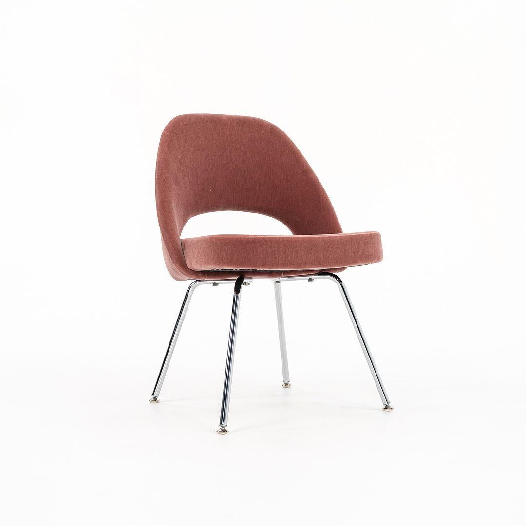 Contemporary 2022 Eero Saarinen for Knoll Armless Side Chair in Pink Mohair 2x Available For Sale