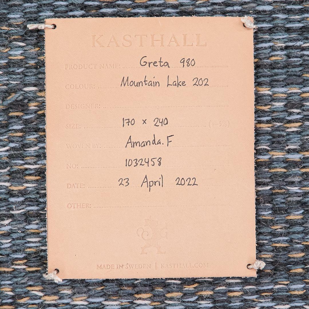 2022 Gunilla Lagerhem Ullberg for Kasthall #18 Greta Rug 202 Mountain Lake For Sale 2