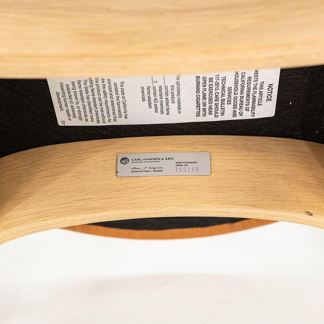 2022 Hansen per Carl Hansen CH20 Sedia a gomito Oak con pad in pelle caramello in vendita 5