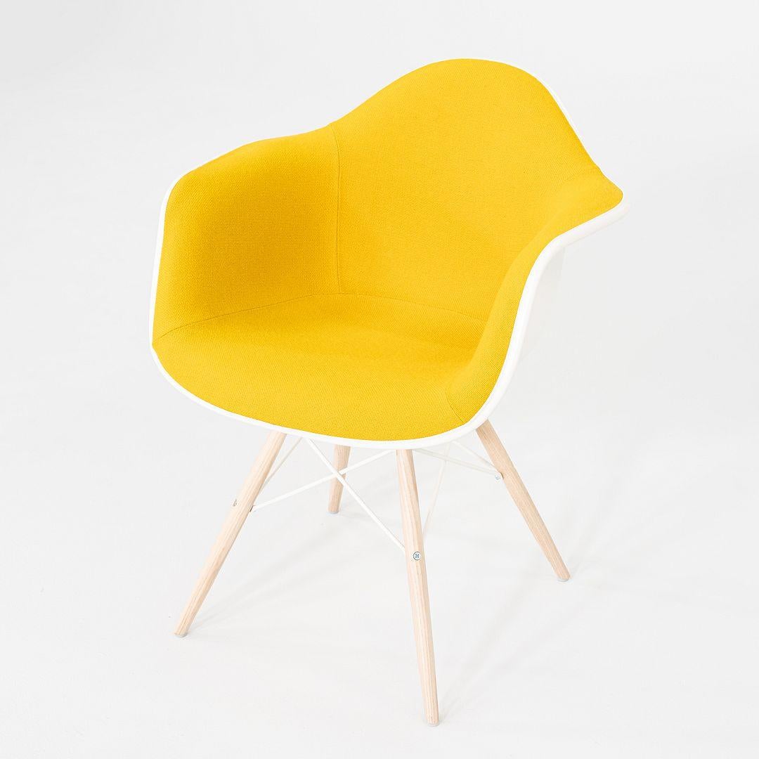 American 2022 Herman Miller Eames DAW Dining Chair with Yellow Fabric Seat & Eiffel Base For Sale