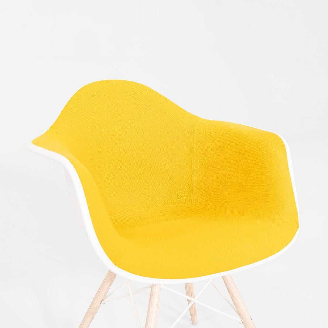 2022 Herman Miller Eames DAW Dining Chair with Yellow Fabric Seat & Eiffel Base For Sale 2