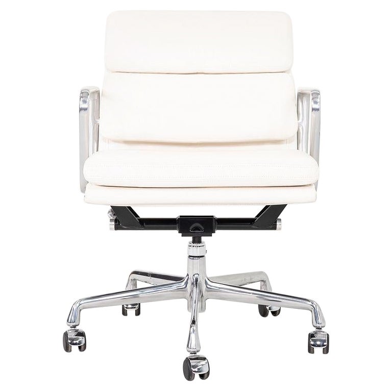 2022 Herman Miller Eames Soft Pad Management Desk Chair in White Leather