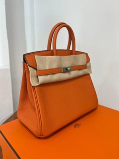 2022 Hermès Birkin 25 Orange Togo Leather