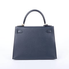 2022 Hermès Bleu Indigo Epsom Sellier Kelly 28 GHW