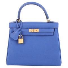 2022 Hermès Bleu Royal Togo Retourne Kelly 25 GHW
