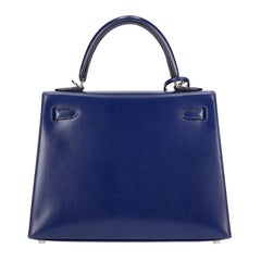 2022 Hermès Bleu Saphir Box Calf Kelly 25 PHW