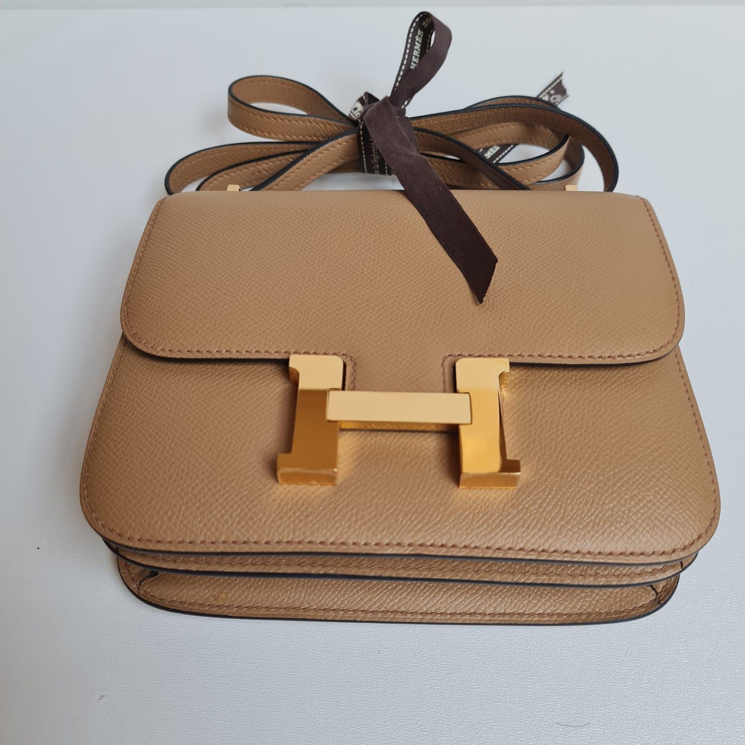 2022 Hermes Constance 18 Epsom Chai GHW Flap Bag 6