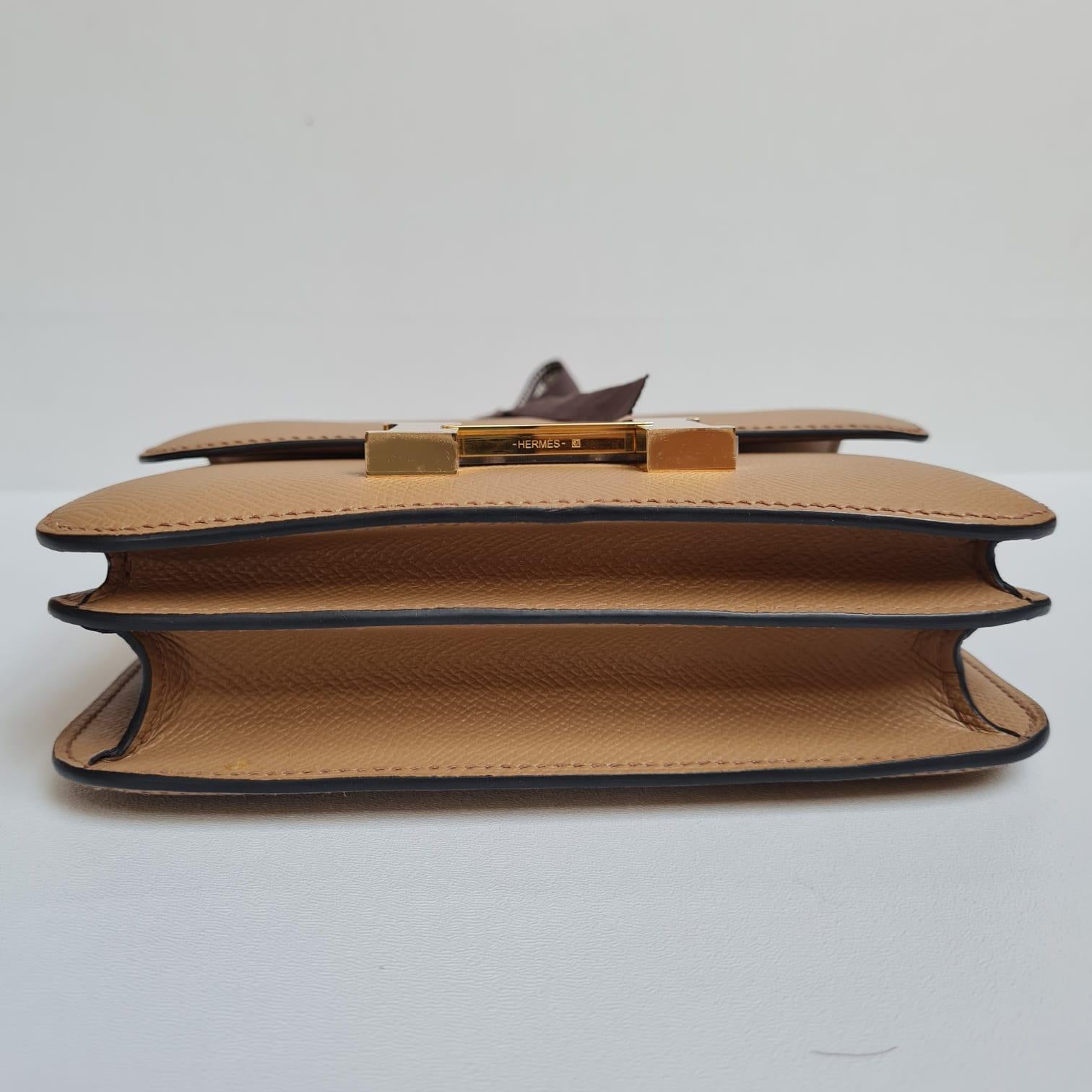 2022 Hermes Constance 18 Epsom Chai GHW Flap Bag 8