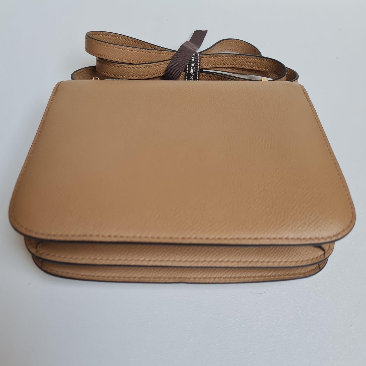 2022 Hermes Constance 18 Epsom Chai GHW Flap Bag 9