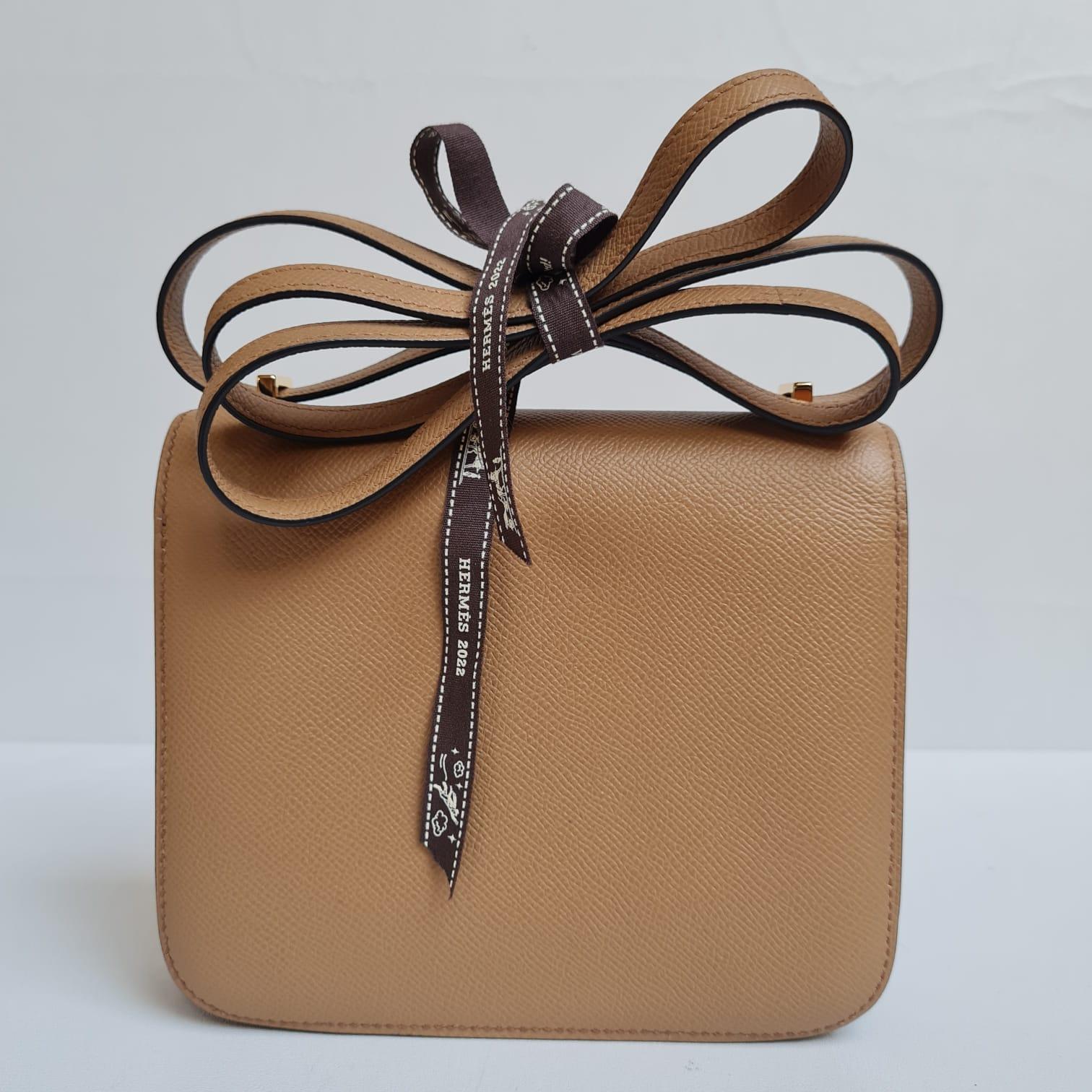 2022 Hermes Constance 18 Epsom Chai GHW Flap Bag 10