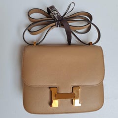 2022 Hermes Constance 18 Epsom Chai GHW Flap Bag