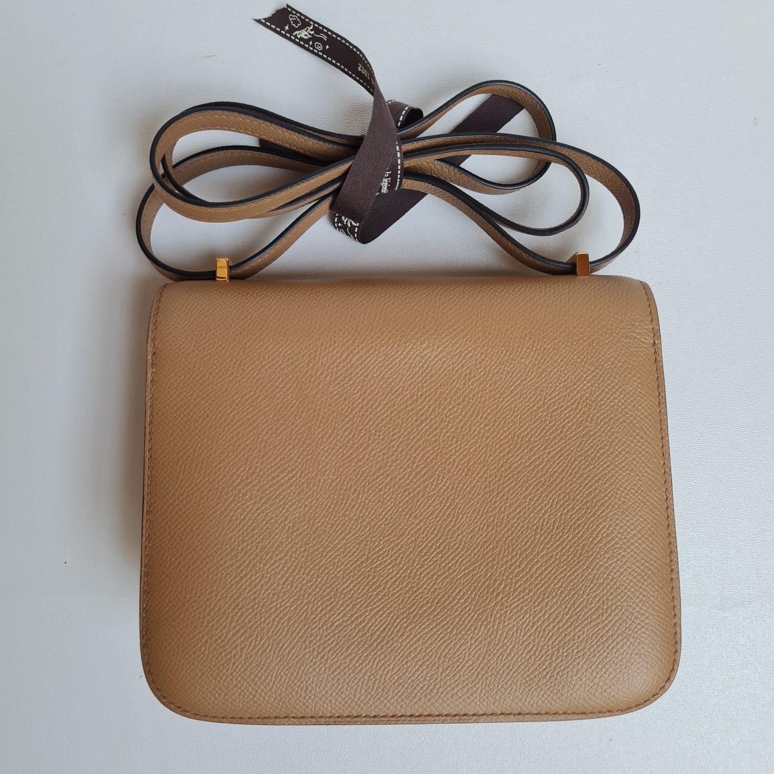Women's or Men's 2022 Hermes Constance 18 Epsom Chai GHW Flap Bag