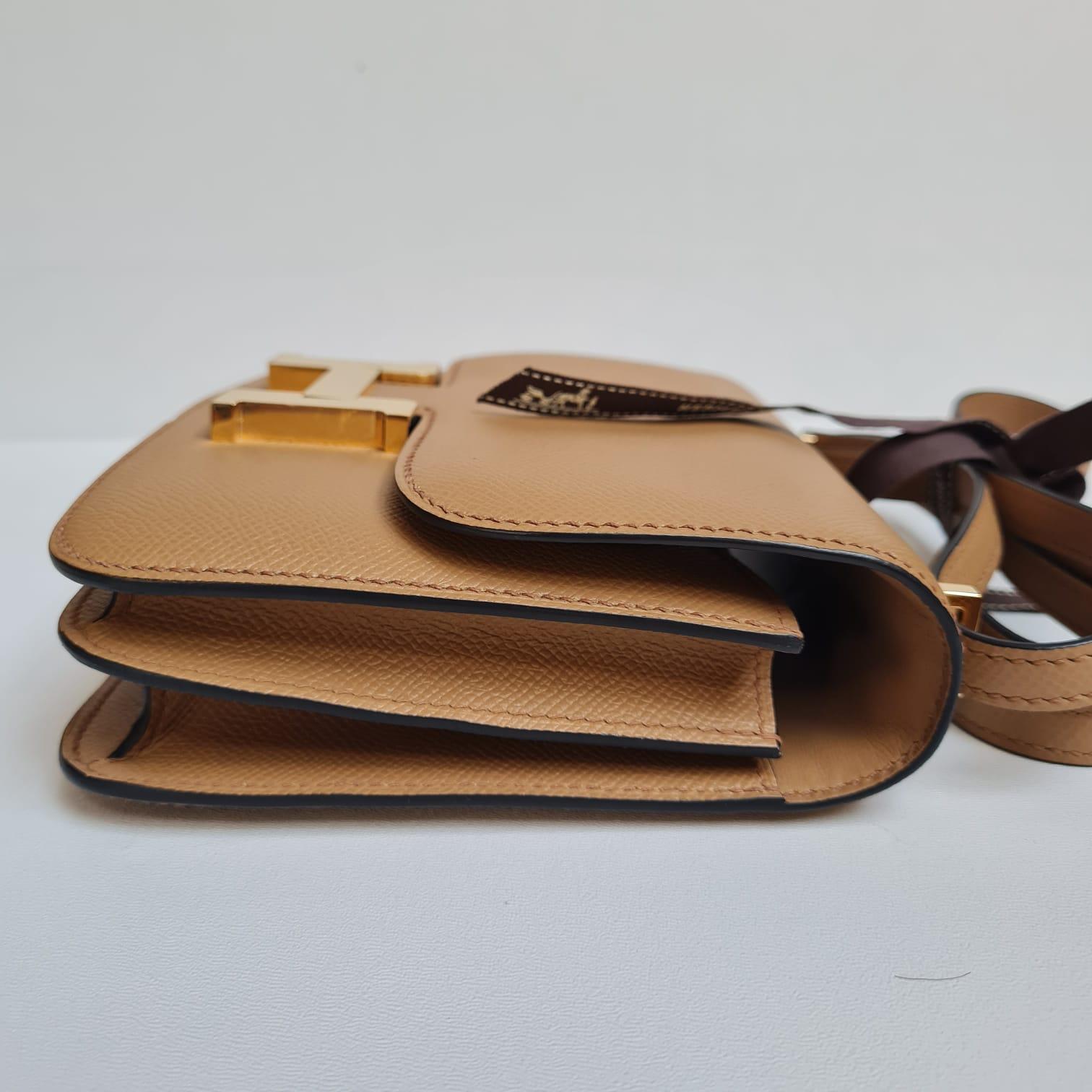 2022 Hermes Constance 18 Epsom Chai GHW Flap Bag 4
