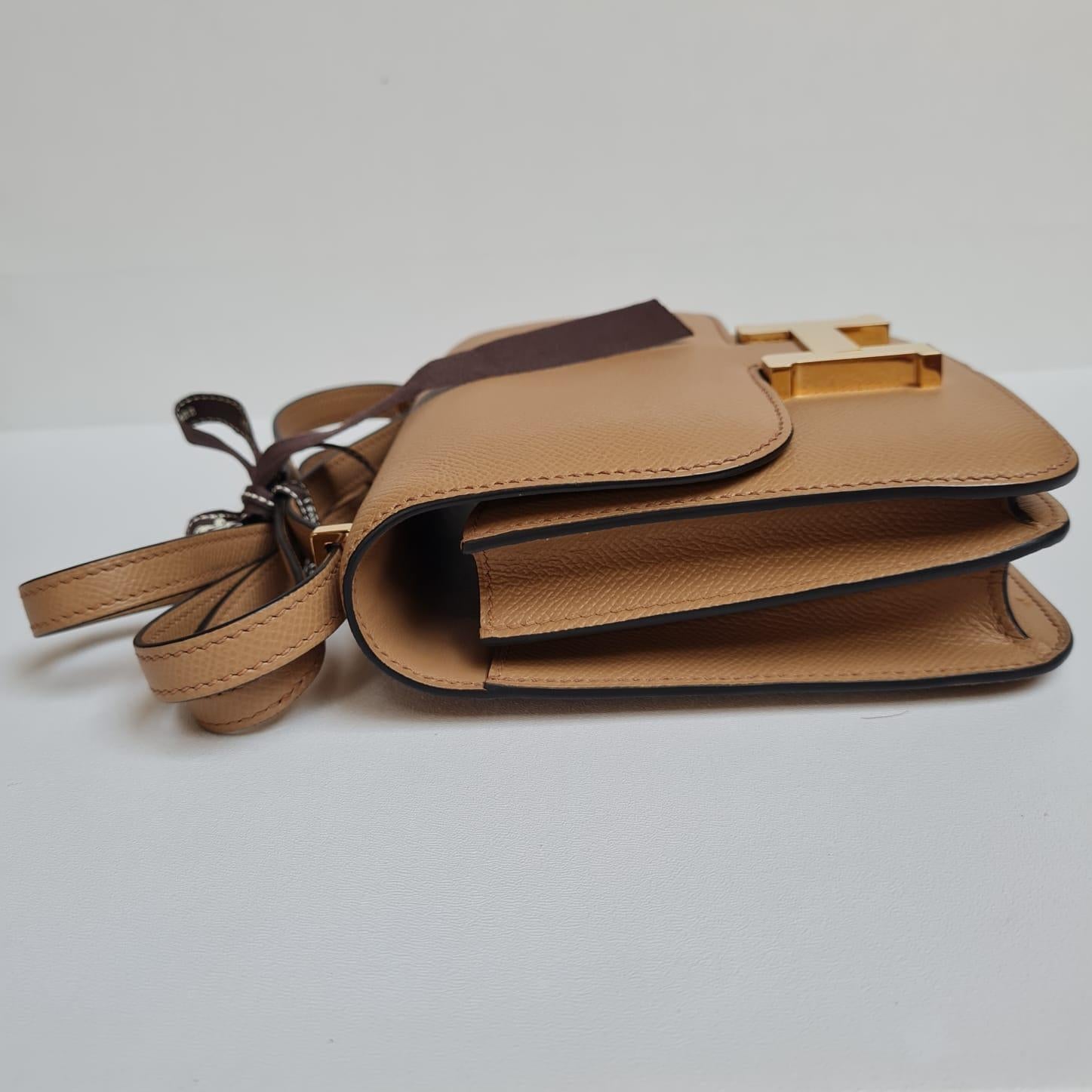 2022 Hermes Constance 18 Epsom Chai GHW Flap Bag 5