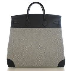 2022 Hermès Noir Criss Cross Toile HAC Birkin 40 PHW