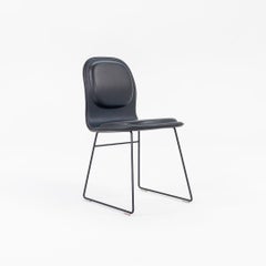 2022 Jasper Morrison for Cappellini Hi Pad Dining Chair in Navy Blue Leather
