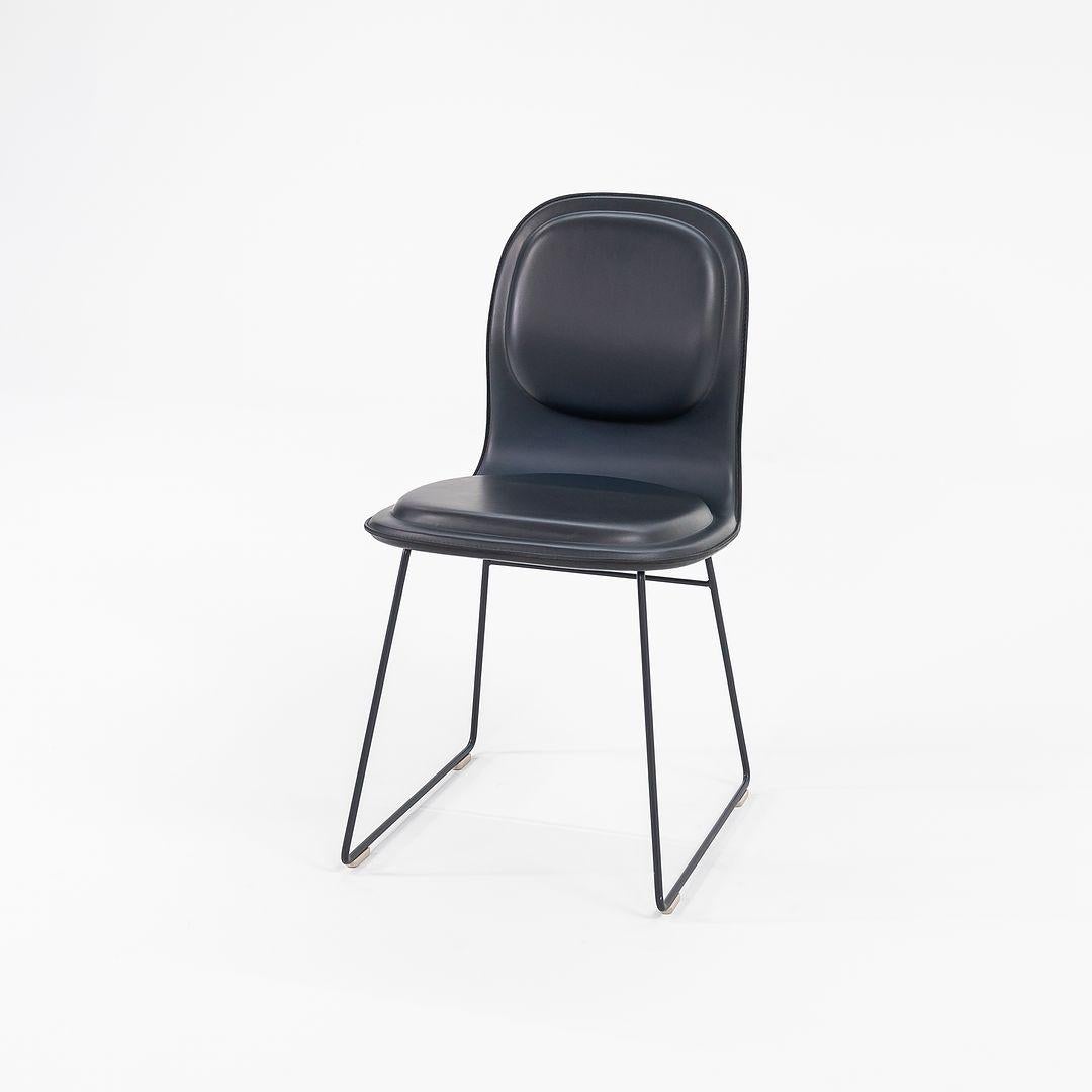 Jasper Morrison für Cappellini, Hi Pad, Esszimmerstuhl aus marineblauem Leder, 2022 im Angebot 2