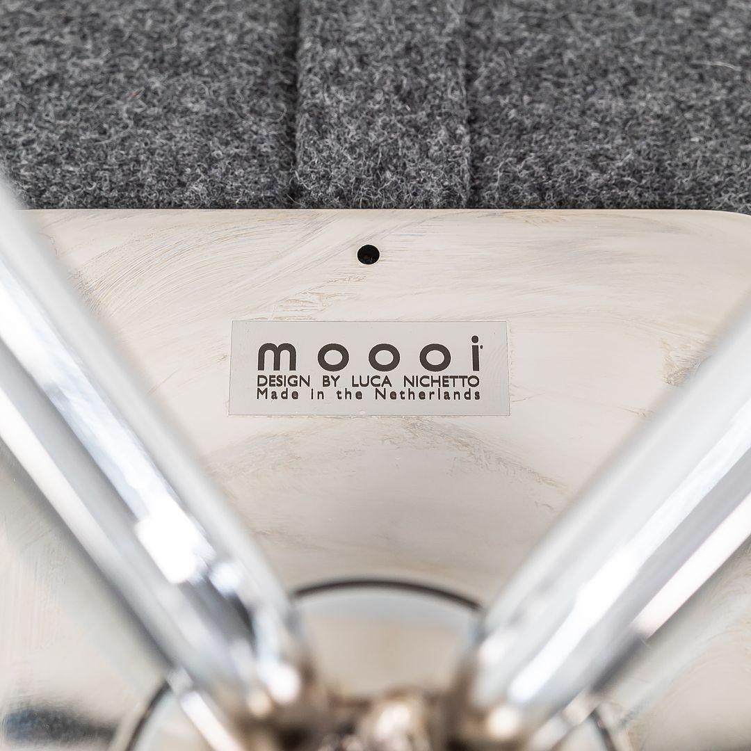 Moderne 2022 Luca Nichetto for Moooi Canal Swivel Shell Chair in Anthracite & Chrome en vente