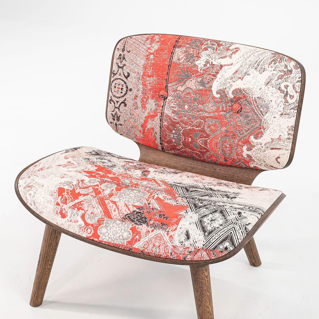 2022 Silla Nut Lounge de Marcel Wanders para Moooi en roble oscuro con tela estampada Moderno en venta