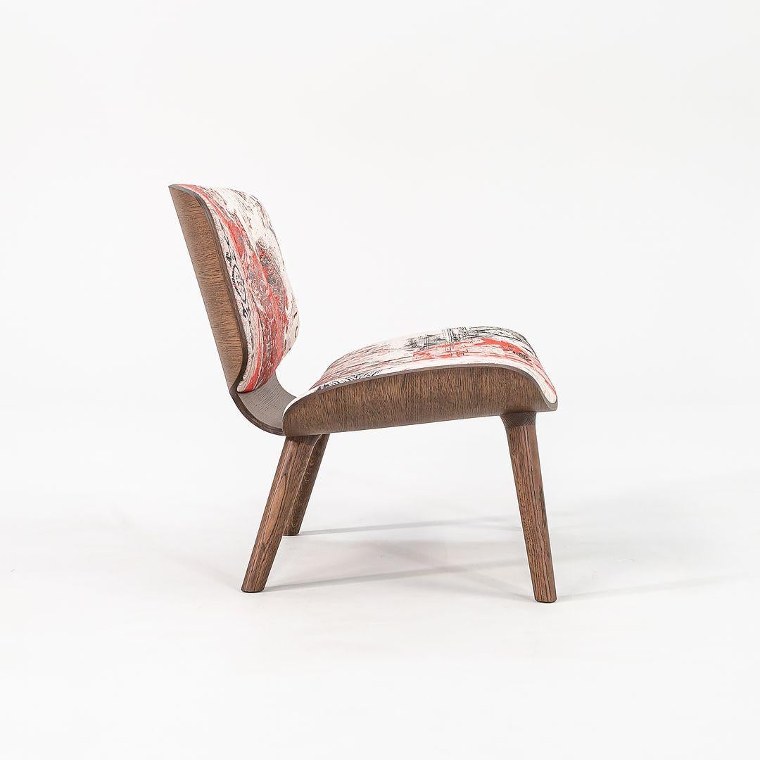 2022 Silla Nut Lounge de Marcel Wanders para Moooi en roble oscuro con tela estampada en venta 2